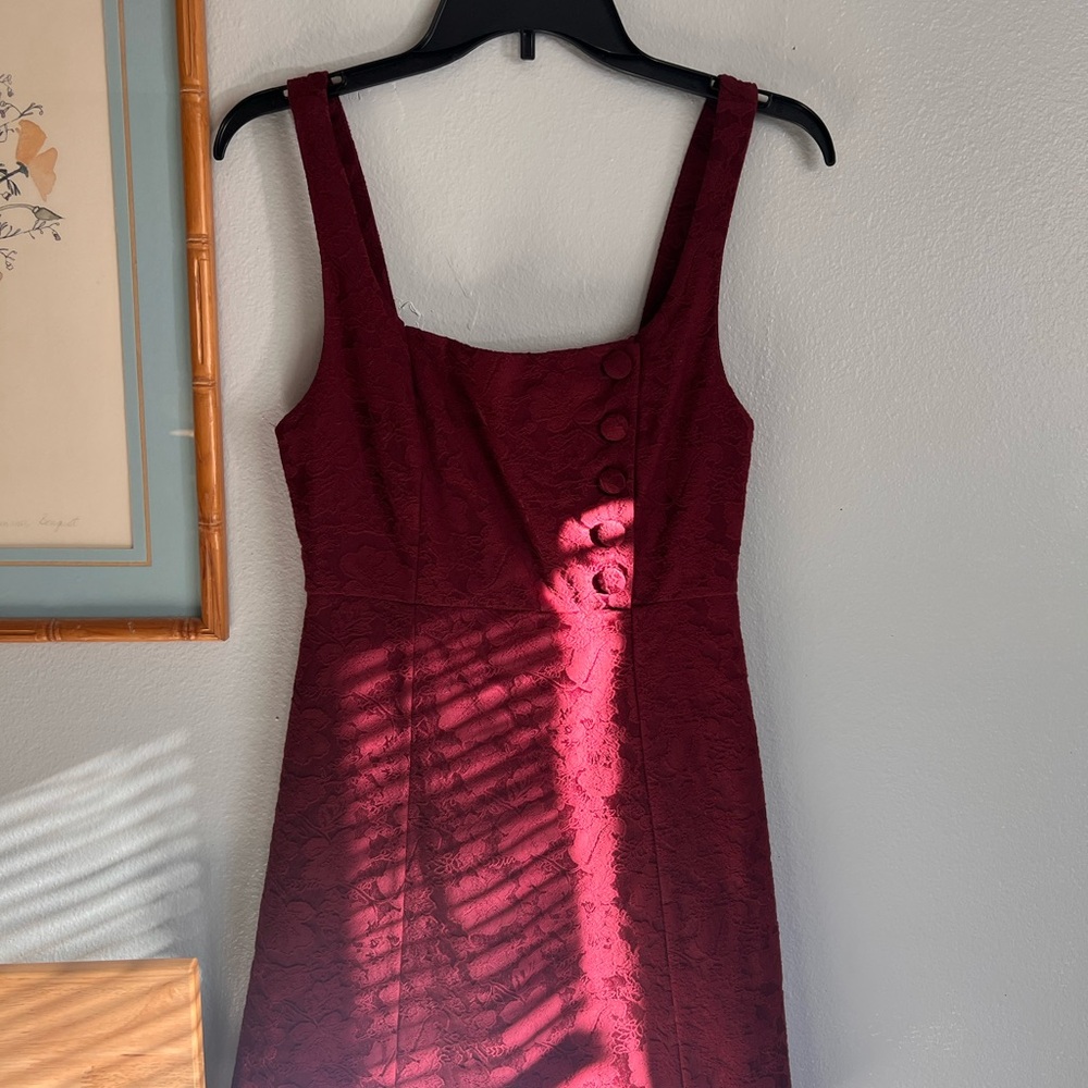 Urban Outfitters Burgundy Button Midi Dress